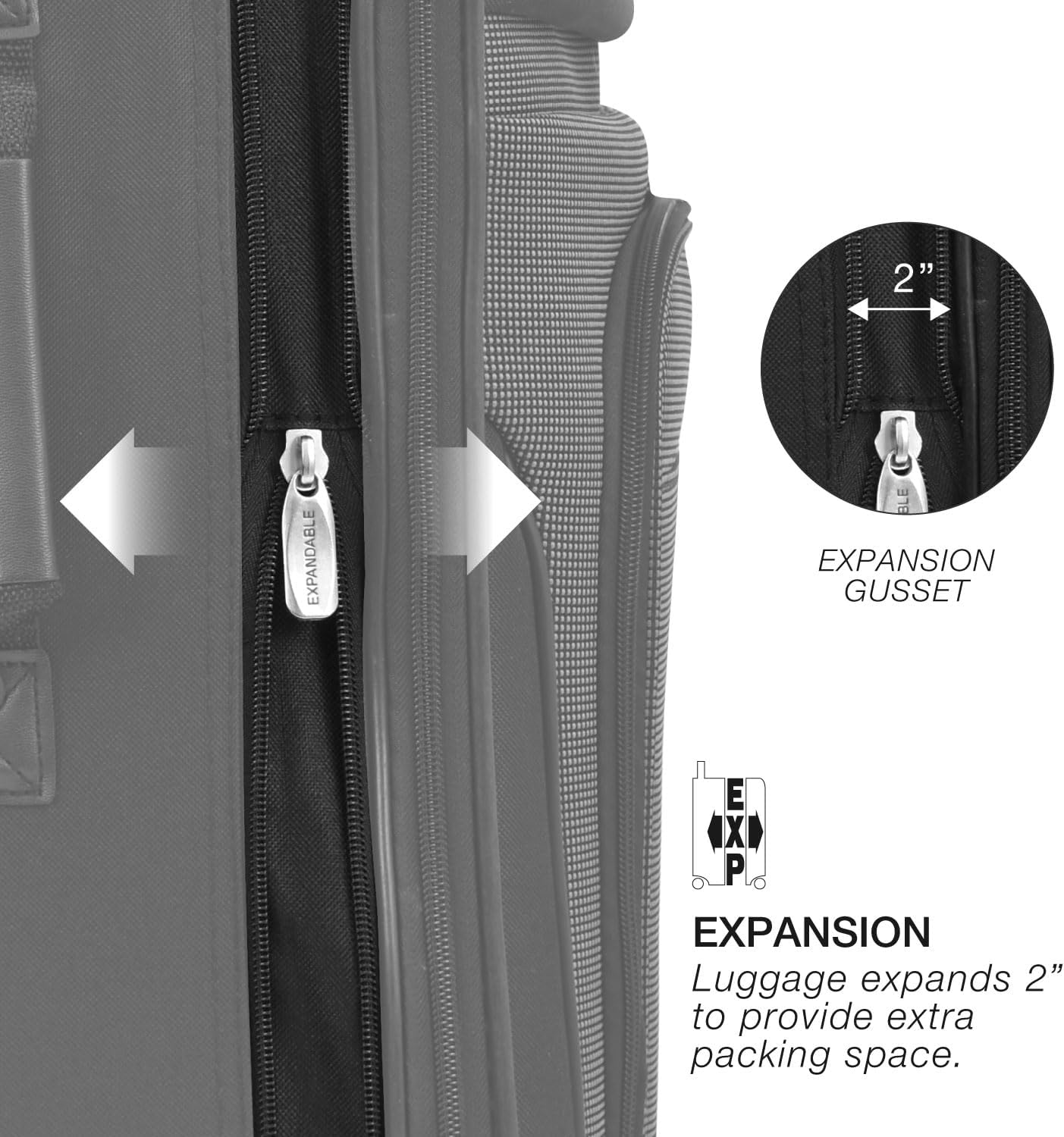 Navy Expandable Rolling Upright Luggage 2-Piece Set B318