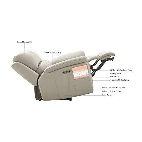 Vanilla Top Grain Leather Power Recline Sofa L804040
