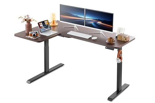 Black L Shaped Standing Desk Height Adjustable Dual Motor Electric Corner Desk Q1871