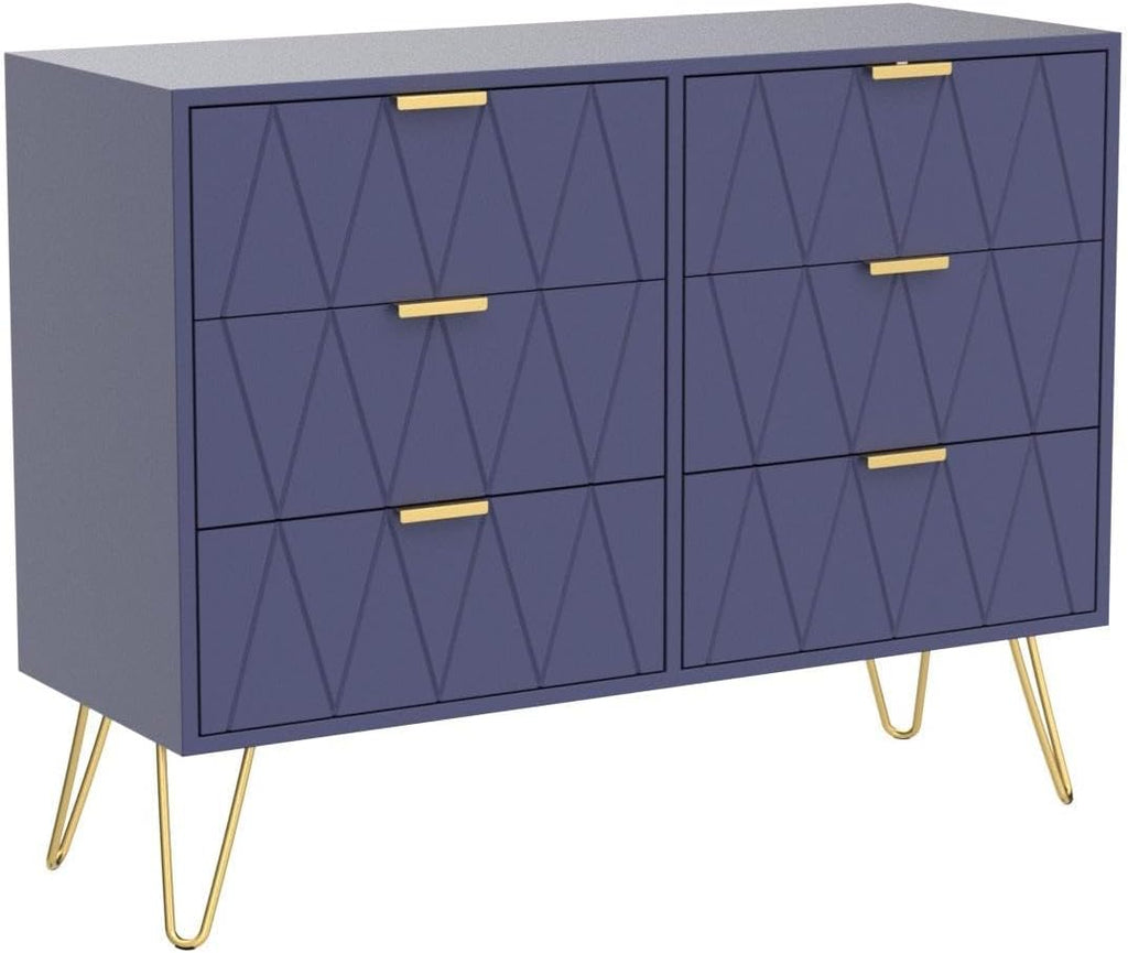 Navy Blue 6 Drawer Dresser J1269