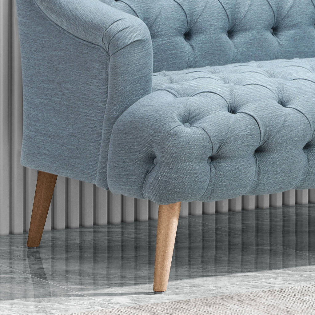 Light Blue Fabric 3 Seater Sofa O111427