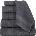 6 Piece Towel Set, 2 Bath Towels 2 Hand Towels 2 Washcloths, Grey O51598
