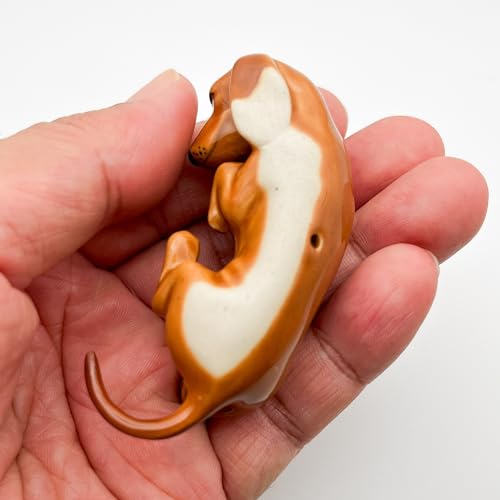 Brown Ceramic Dachshund Figurine V245597