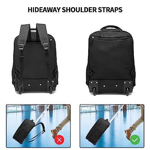 Black Wheeled Laptop Backpack with Wheels G39674