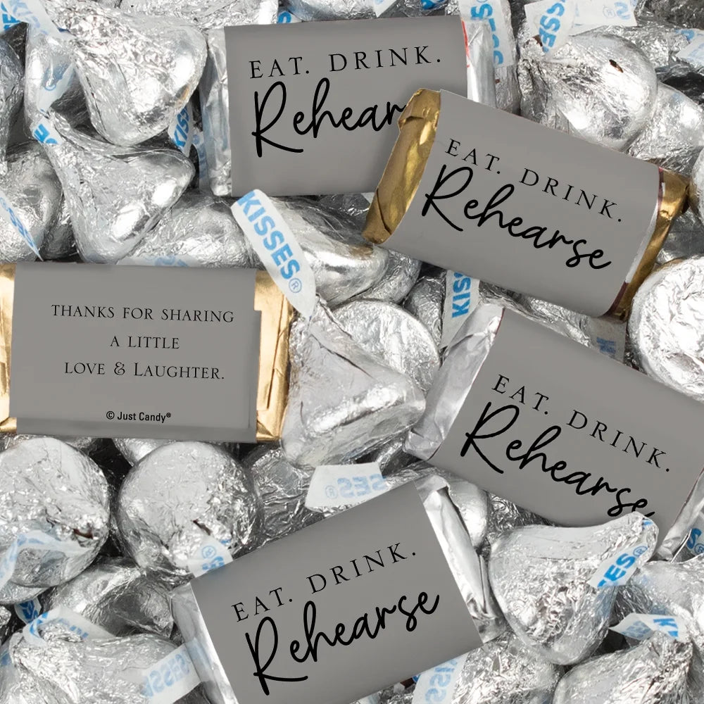 116 Pcs Chocolate & Kisses Candy Favors (1.50 lbs) Grey P1532