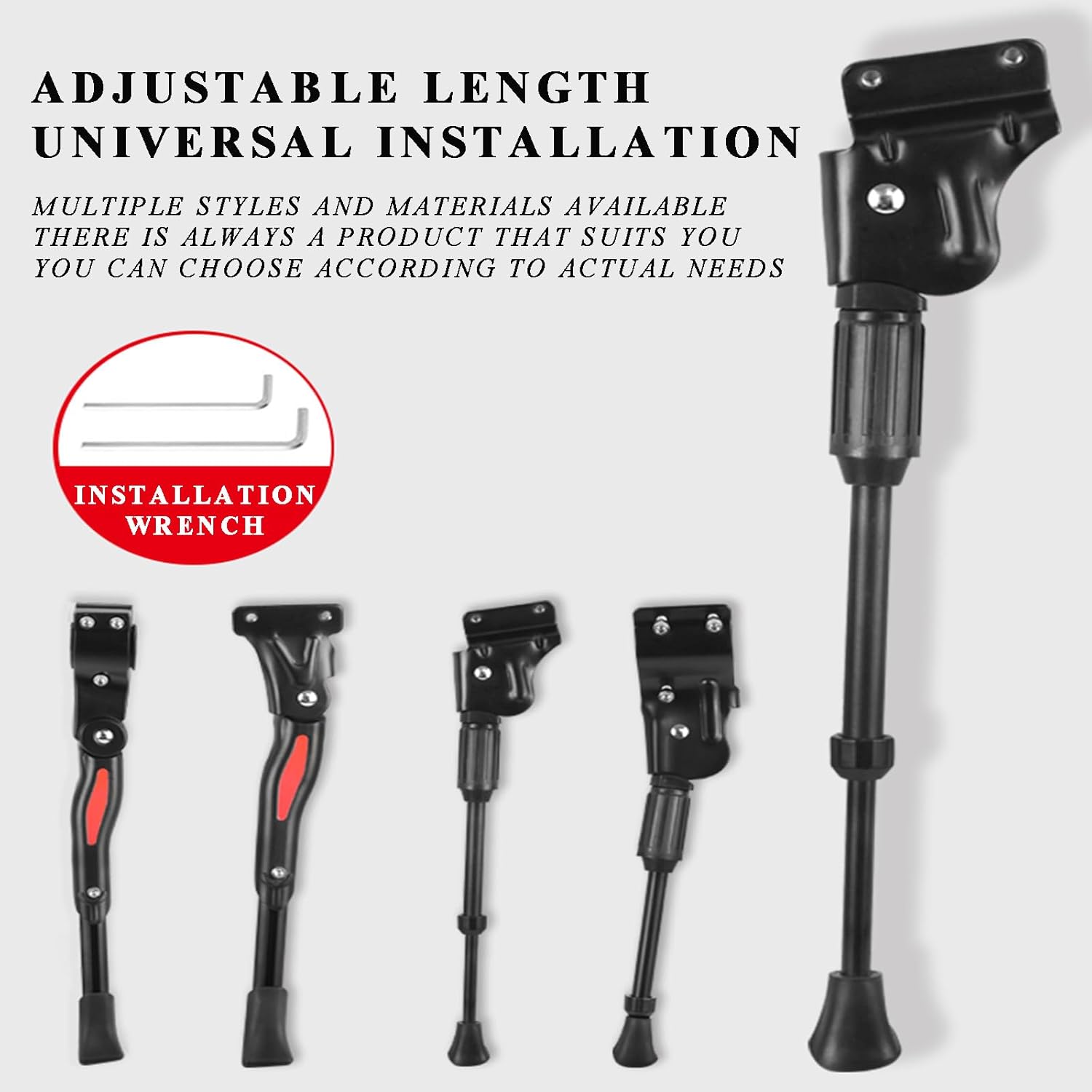Adjustable Bike Kickstand for 22''-27.5'' Inch High Carbon Steel Bikes S610179