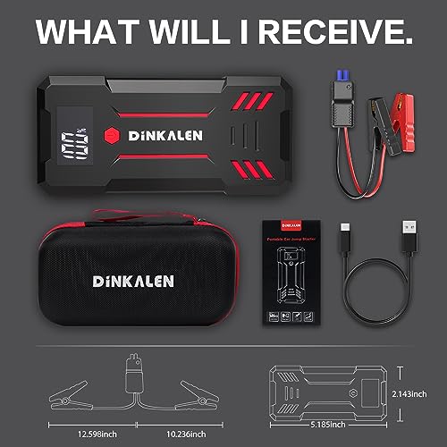 Car Battery Jump Starter 3000A Portable 12V Jump Starter with Jumper Cables and LED Lights R984