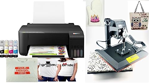 Wireless Sublimation Printer Bundle with Flat Board Press Machine & Accessories Z6199