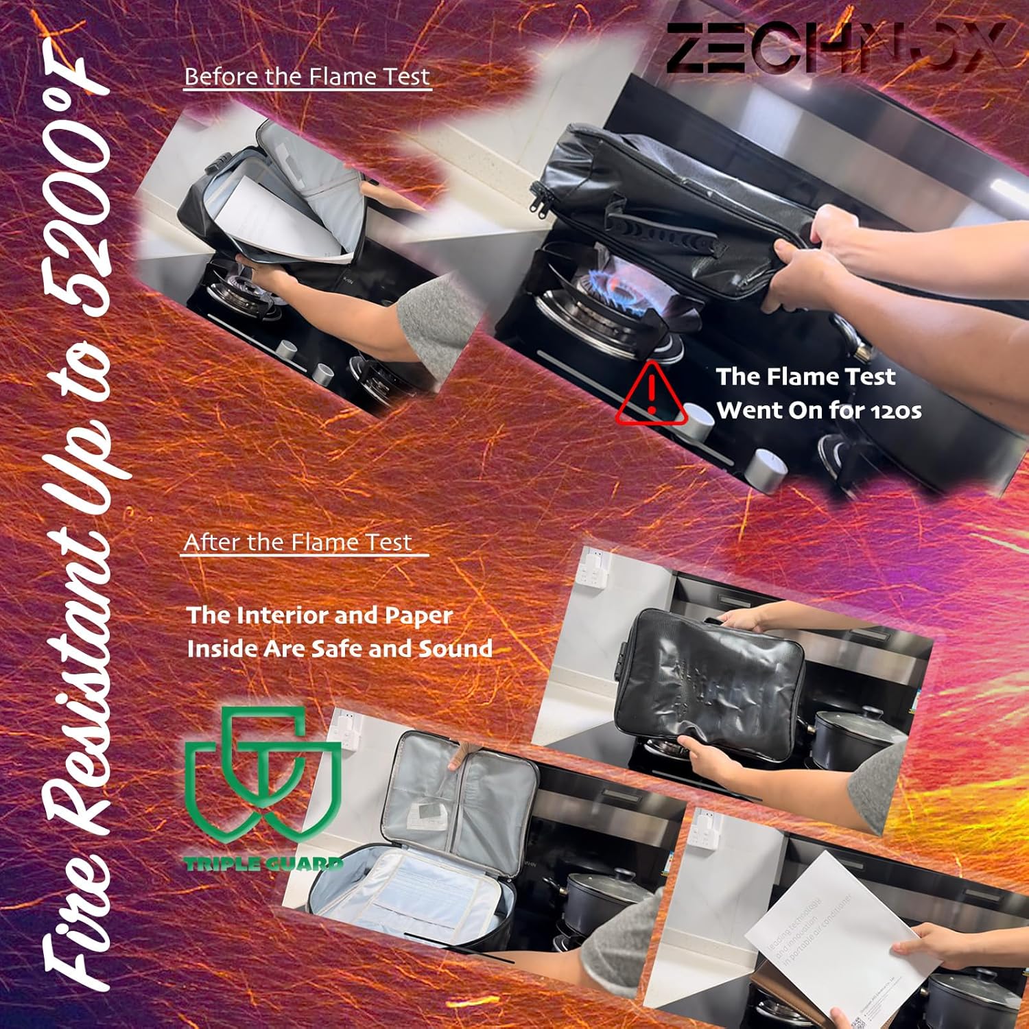 Fireproof Document Bag with Lock F894