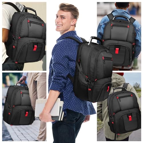Black 50L Travel Laptop Backpack 17 Inch W291013