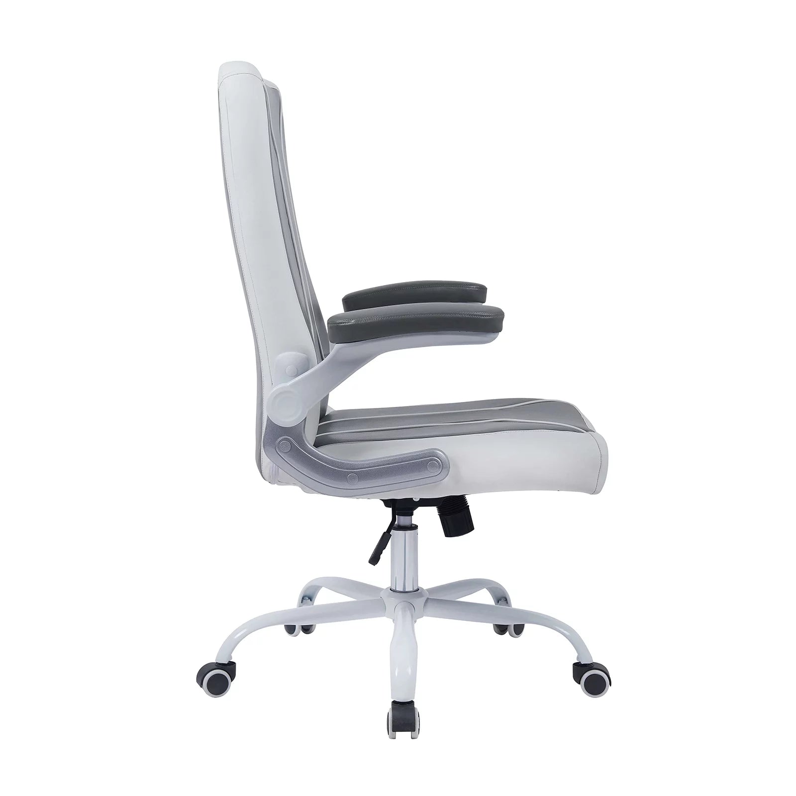 Grey/White Adjustable Height Office Desk Chair with Armrest R45431