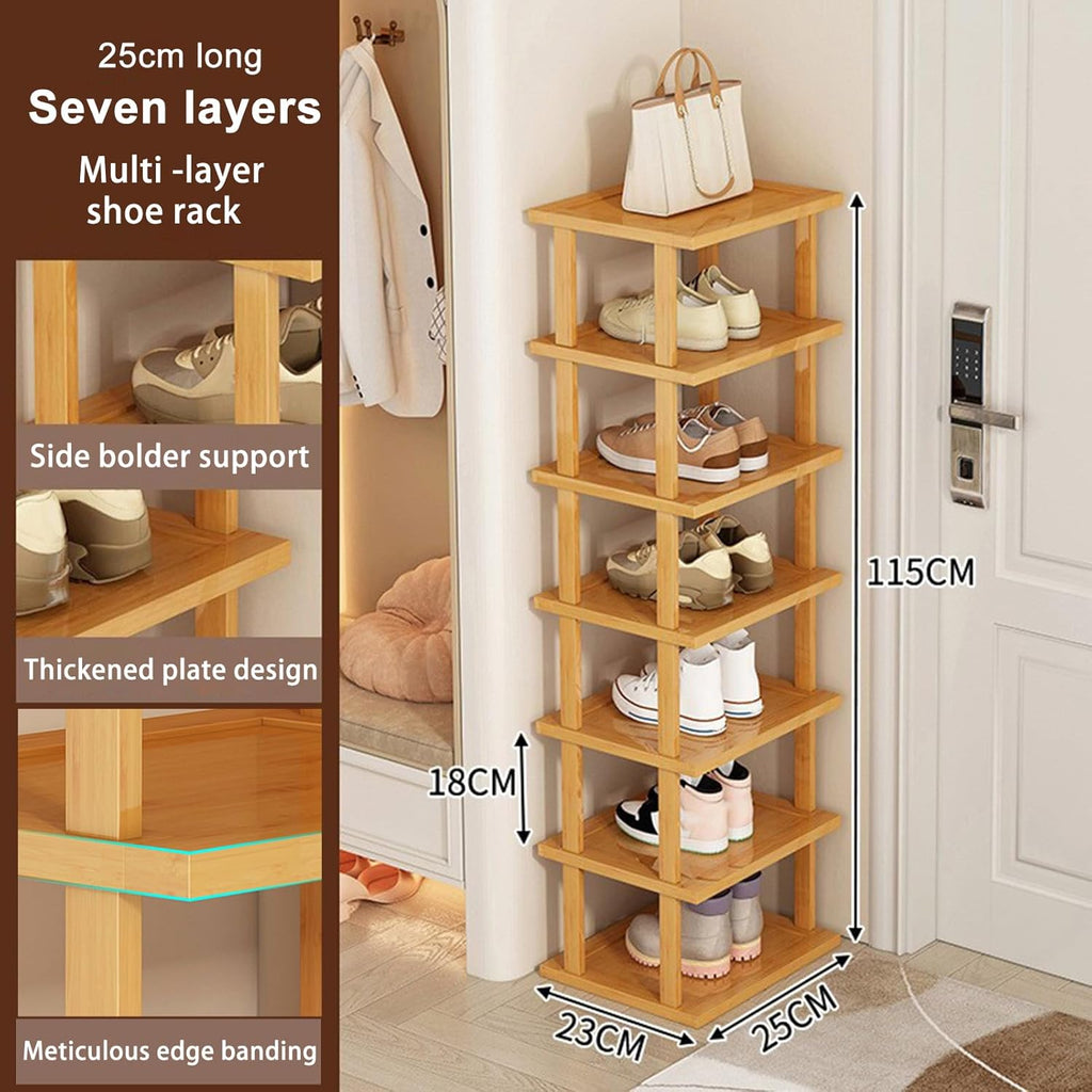 Bamboo 7-Tier Shoe Rack Storage Organizer Shelf W421518