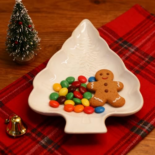 Christmas Tree Shaped Porcelain Dish Serving Tray M88559