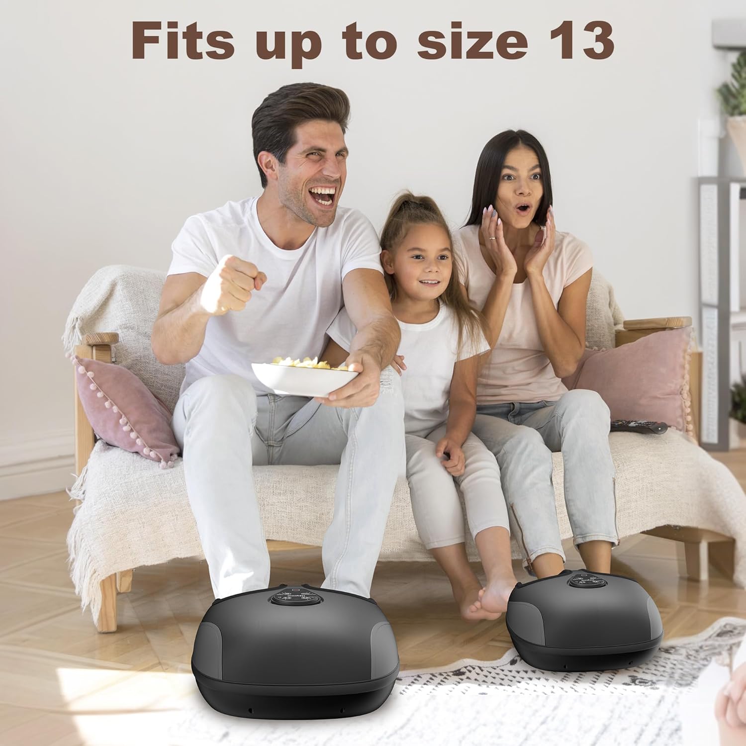 Electric Foot Massager with Heat, Deep Kneading, Compression, Vibration, Remote Control I2521