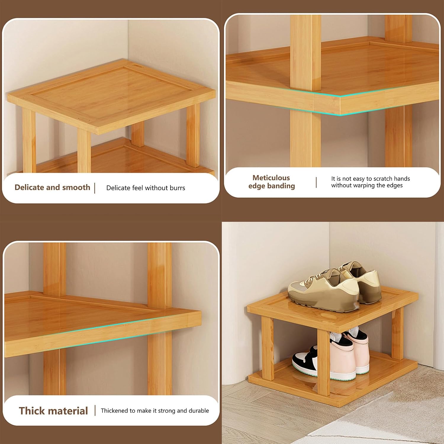 Bamboo 7-Tier Shoe Rack Storage Organizer Shelf W421518