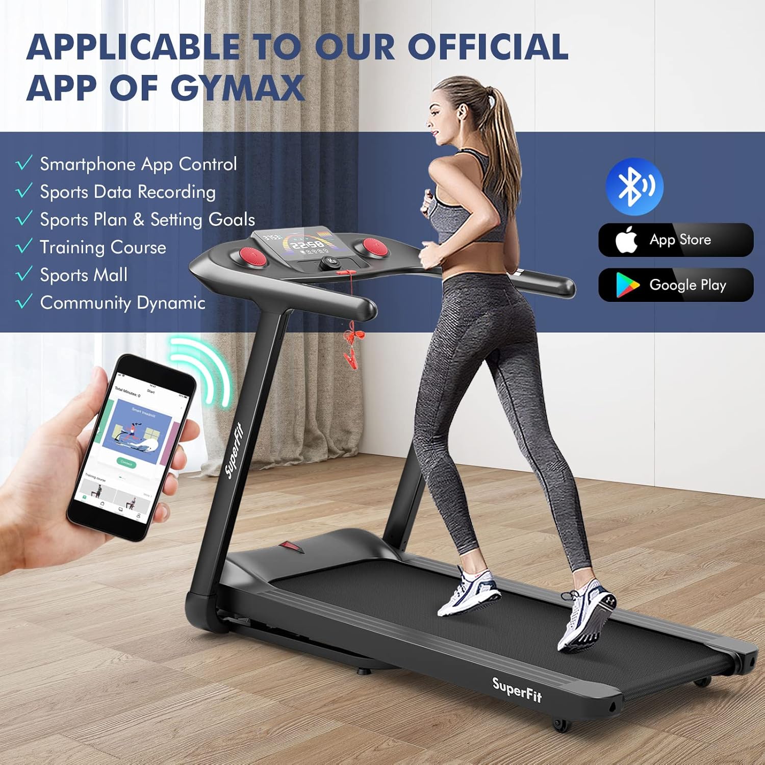 4.75HP Folding Treadmill with 15% Auto Incline Z4886