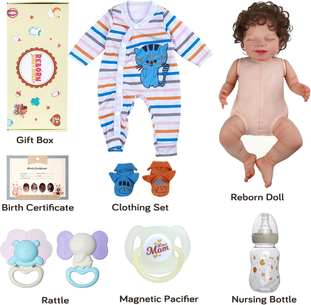 20-Inch Soft Body Reborn Baby Dolls with Toy Accessories O92951