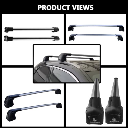 Silver Lockable Roof Rack Crossbars E85068