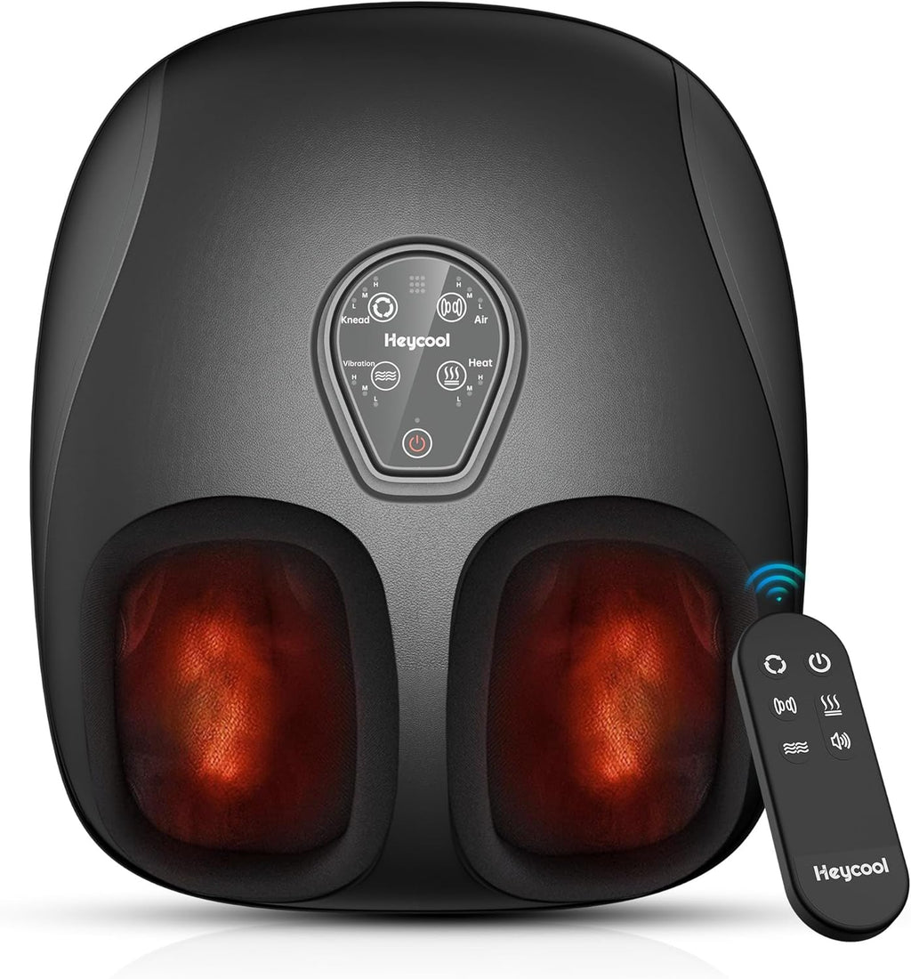Electric Foot Massager with Heat, Deep Kneading, Compression, Vibration, Remote Control I2521