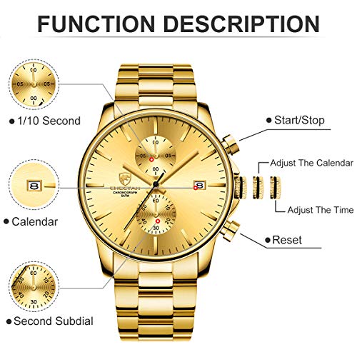 Stainless Steel Waterproof Chronograph Quartz Watch for Men X52057