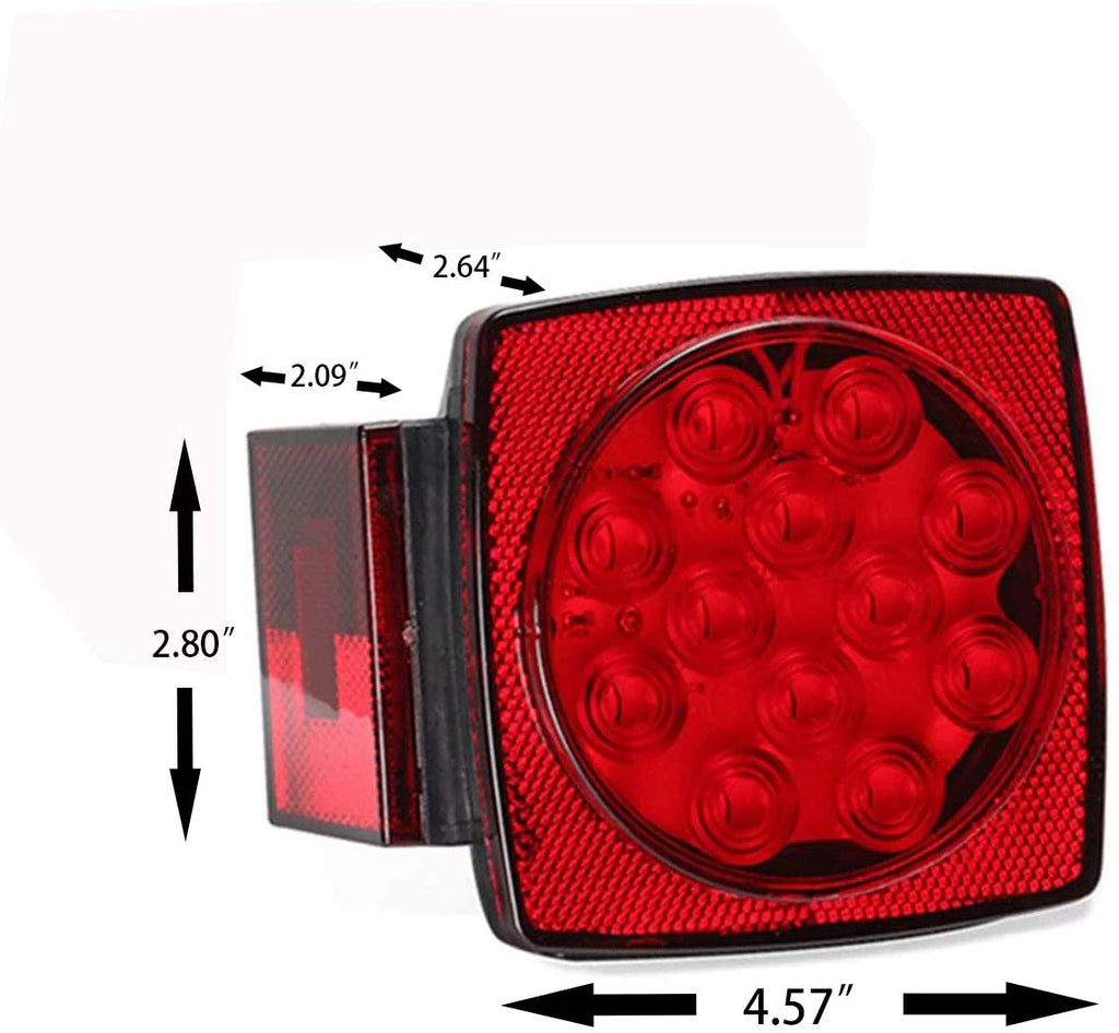 Trailer Lights Kit LED 12V Waterproof Tail Light Set Red K1998