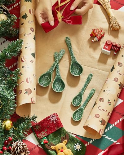 Green Ceramic Spoons Set of 6 A962389