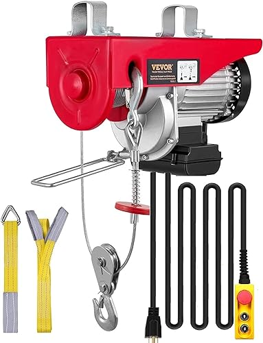 2200 lbs 1600W 110V Electric Steel Wire Winch with Wireless Remote Control 40ft Single Cable Lifting Height E77968