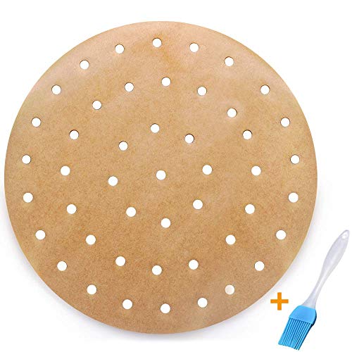 100pcs Non-stick Perforated Parchment Paper Air Fryer Liners T47253