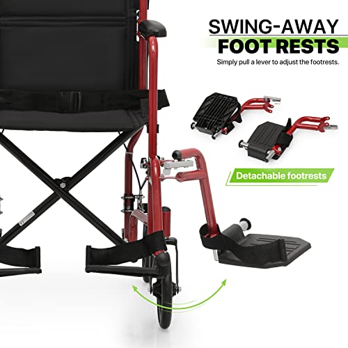 16 inch Wide Seat Foldable Lightweight Wheelchair L824067