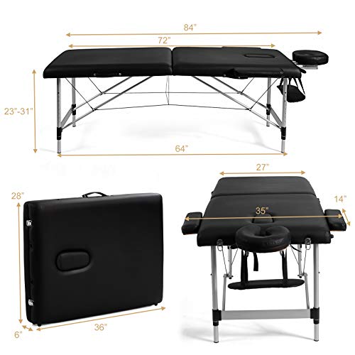 84" Portable Folding Massage Bed with Carry Case M685