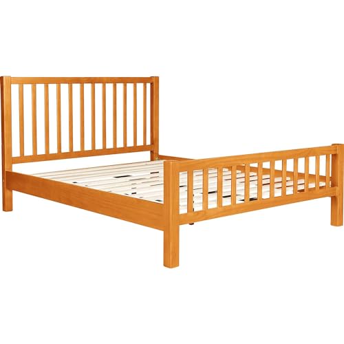 Queen Cherry Wooden Platform Bed with 2 Nightstands U230091