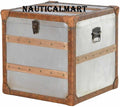 Modern Medium Square Metal Lockable Storage Trunk Chest D2048