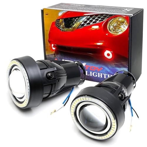 3-Inch Projector Fog Light Kit with 40-SMD Red LED Halo Ring N238