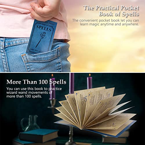 Light Up Magic Wizard Wand Rechargeable Illuminating Toy with Spellbook and Gift Box V919
