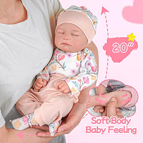 20-Inch Sleeping Soft Body Realistic Newborn Baby Doll V84360
