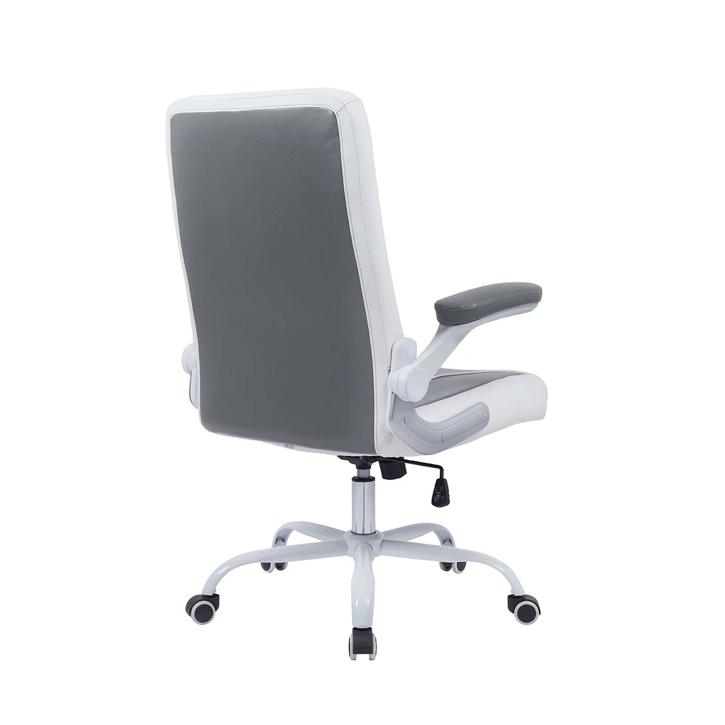 Grey/White Adjustable Height Office Desk Chair with Armrest R45431