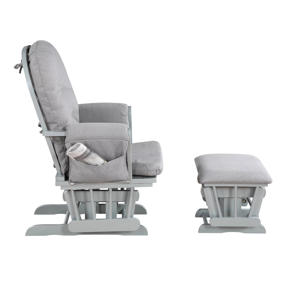 Gray Wood Glider and Ottoman Z542772