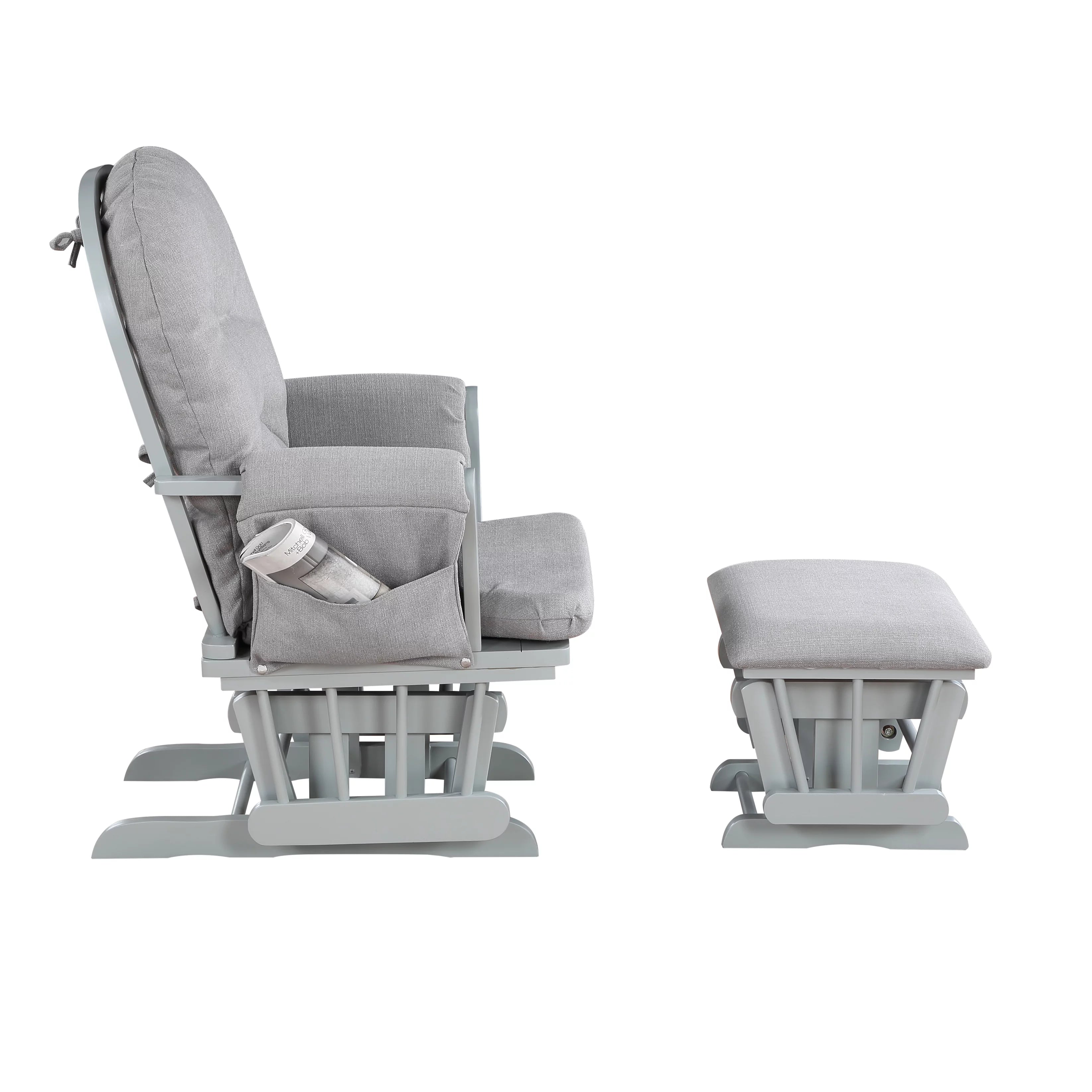 Gray Wood Glider and Ottoman Z542772