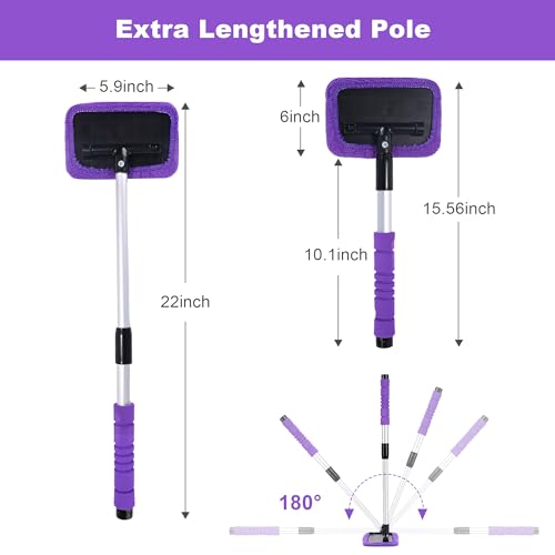 Microfiber Cloth Car Cleaning Tool with Extendable Handle and Reusable Cloth N762