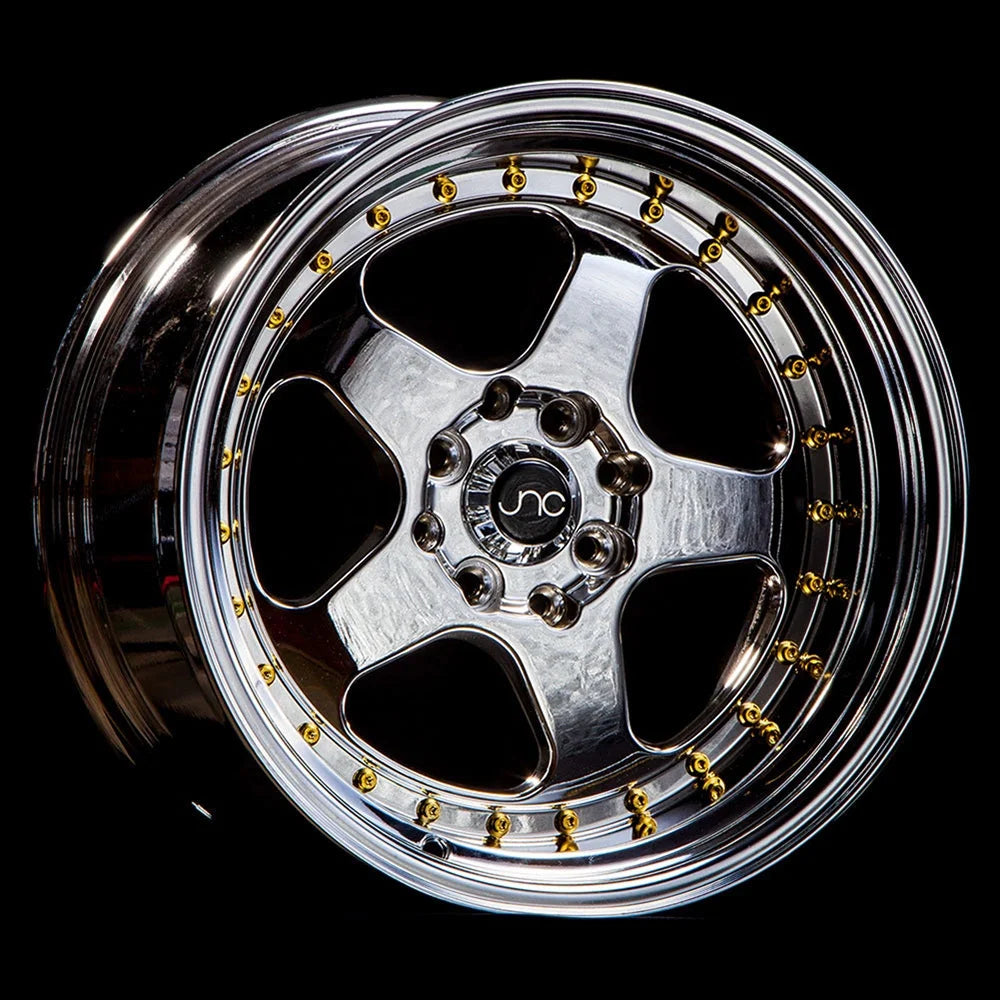 15x8 inch Single Wheel Only 15" Platinum Gold Rivet Rim 4x100/4x114.3 L488558