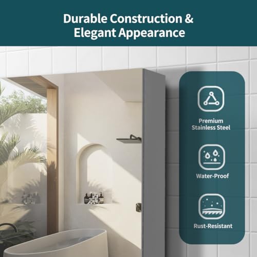 18 inch x 24 inch Frameless Mirror Medicine Cabinet L982204