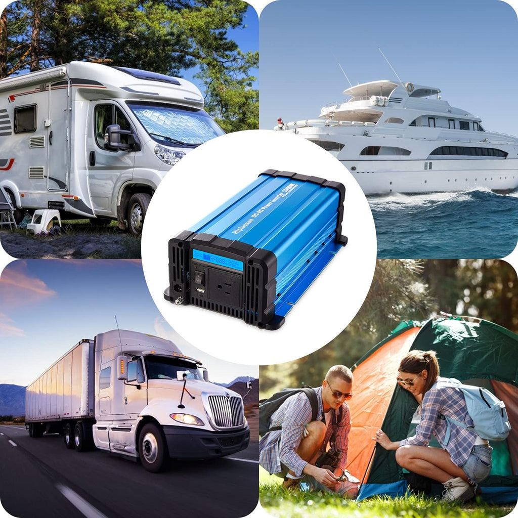 1000 watt Pure Sine Wave Power Inverter 12V to 110V DC to AC with Remote Controller Y79041