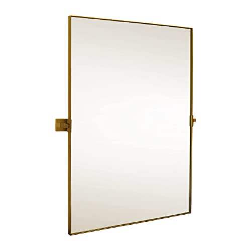 24x36 inch Gold Metal Framed Rectangular Pivot Mirror X745
