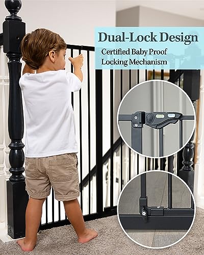 Black Metal Baby Gate 30" Tall M584305