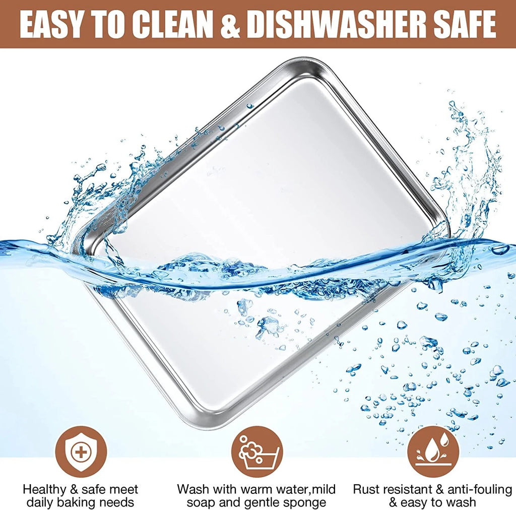 2 Piece Stainless Steel Baking Sheet, 10 x 8 x 1 inch N6570
