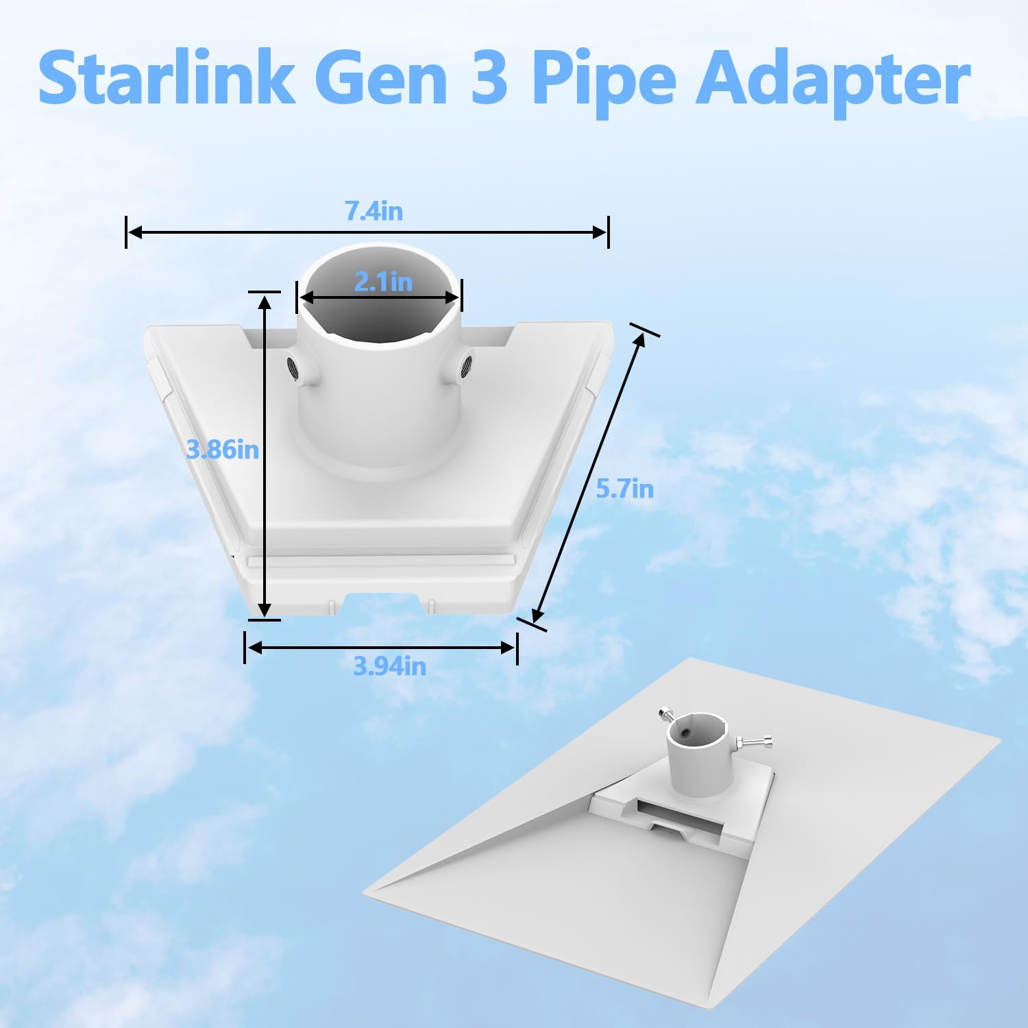 Pipe adapter mount for Starlink Gen 3 X348147