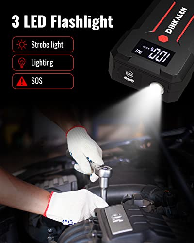 Car Battery Jump Starter 3000A Portable 12V Jump Starter with Jumper Cables and LED Lights R984