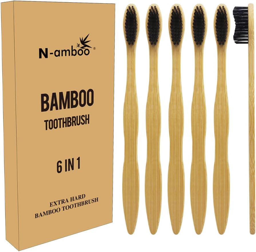Hard Bamboo Toothbrush Pack of 6 Y7996