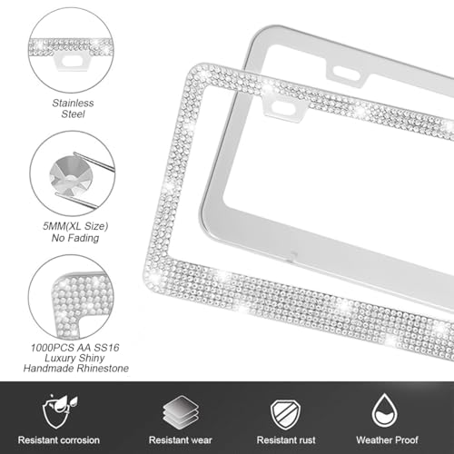 27PCS Bling Car Accessories Set with Reinestone Crystal Steering Wheel Cover U370
