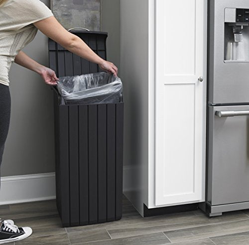 32 Gallon Resin Trash Can with Lid Brown H173